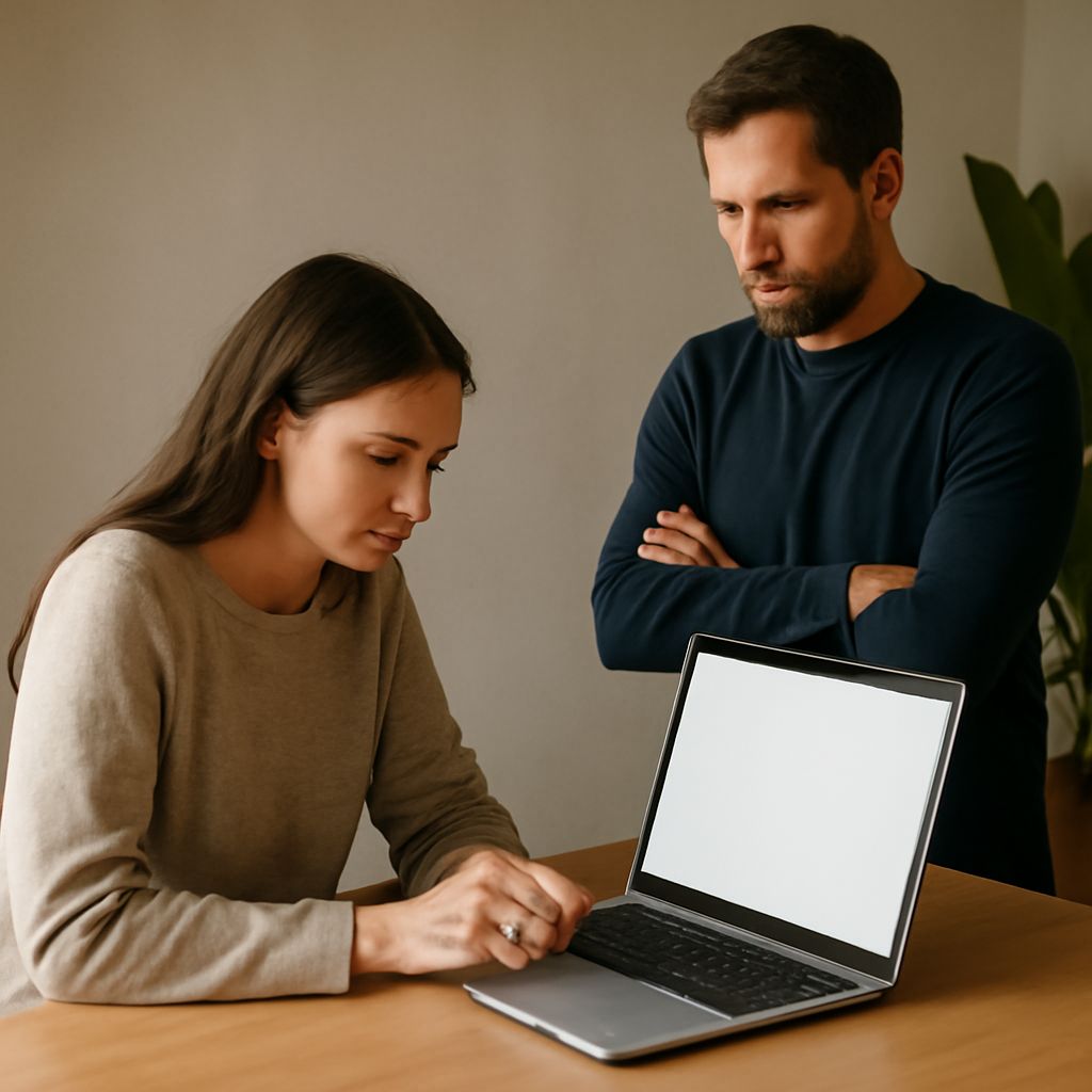 Annual employee review form with self-evaluation prompts and sample answers