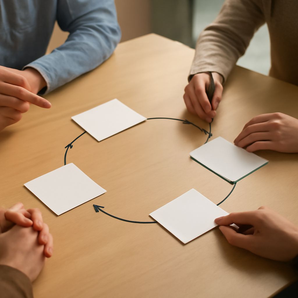 Team organizing a problem-solving session