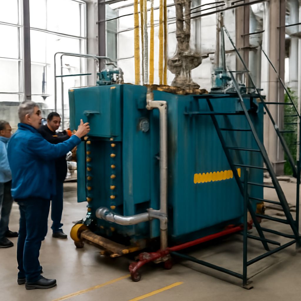 Boilermaker working on a boiler system